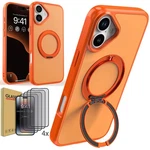 For Iphone 16 Plus 16e Pro Max Case Mangetic Ring Cover / Tempered Glass. Fixed Price $9.99.