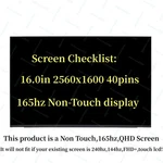 165hz For Lenovo Legion Pro 5 16irx8 82wk00jgus 82wk00m7us Lcd Screen Qhd 40pin. Fixed Price $88.00.