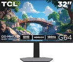 Tcl - 32" G64 Series Qhd Hdr Qd-mini Led Gaming Monitor Black And Gray. Fixed Price $399.99.