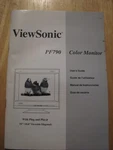 Viewsonic Color Monitor Original User Guide Booklet Pf790. Fixed Price $7.00.