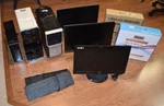 3 Dell Computers, 2 Wired Keyboards, 5 Monitors. Fixed Price $20.00.