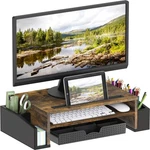 Simple Houseware Desk Monitor Stand Riser With Adjustable Organizer Tray, Rustic. Fixed Price $38.74.