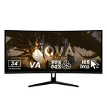 Arozzi Nova 34" Curved Gaming Monitor Va, 3440x1440 Uwqhd, 165hz, 1m. Fixed Price $329.99.