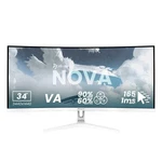 Arozzi Nova 34" Curved Gaming Monitor Va 3440x1440 Uwqhd 165hz - White -open Box. Fixed Price $239.99.