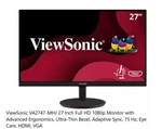 Viewsonic 1080p 75hz Monitor Va2747-mhj 27" Ergonomic With Adaptive Sync, Hdmi. Fixed Price $131.21.
