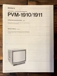 Sony Pvm-1910 Pvm-1911 Monitor Owner / User Manual *original*. Fixed Price $24.97.