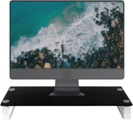 Black Glass Computer Monitor Riser Stand 22" For Desk Audio Amp Dac Led Tv Pc. Fixed Price $26.89.