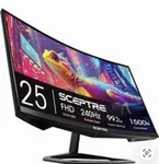 Sceptre 25in Curved Led Gaming Monitor Fhd 240hz 1ms 1920x1080 Black. Fixed Price $100.00.