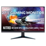 Acer Nitro 27"gaming Monitor 4k Uhd Ips 3840x2160 60hz 1ms Vg270k Lbmiipx Refurb. Fixed Price $139.49.