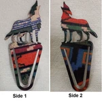 Southwest Design Enamel Paper Clip Howling Wolf Lg Vintage Decorative Colorful. Fixed Price $6.43.