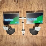 Thinkvision 22 Lt2252pwc Lot Of 2 + Vivo Dual Monitor Arm & Oem Stands. Fixed Price $195.00.