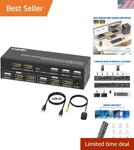 Dual Monitor Hdmi Kvm Switch 4k 60hz, 2 Port Usb Extended Display Switcher For. Fixed Price $60.99.