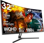 Sansui 32-inch Curved Gaming Monitor - Wqhd 2560 X 1440, 180hz, Es-g32c1q. Fixed Price $145.00.