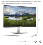 Dell S2421h 24-inch 1080p Full Hd 1920x1080 Resolution 75hz Monitor. Fixed Price $200.00.