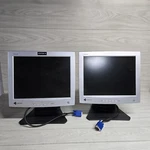 *two* Gateway - Fpd1530 15" Lcd Gray Black Computer Screen Monitor W/stand. Fixed Price $65.00.