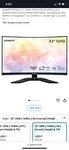 Gigabyte Gaming Monitor 144hz, 165hz Threw Display Port 1440p 32 Inch Curve. Fixed Price $250.00.