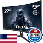 Crua 27 Curved Gaming Monitor Fhd 1920x1080p 144hz/180hz Computer 1800r. Fixed Price $195.50.